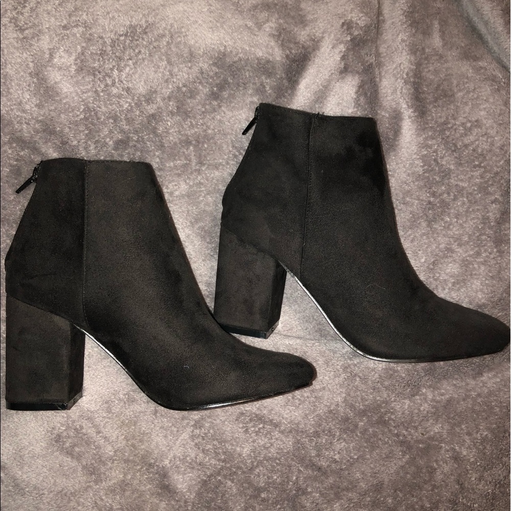 Black Suede Ankle Booties